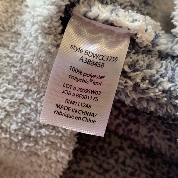 BAREFOOT Dreams CozyChic blue/gray Seaside soft plush Crew-Neck Pullover sweater - Picture 6 of 6